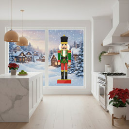 Glam Gold & Green Nutcracker Fensteraufkleber