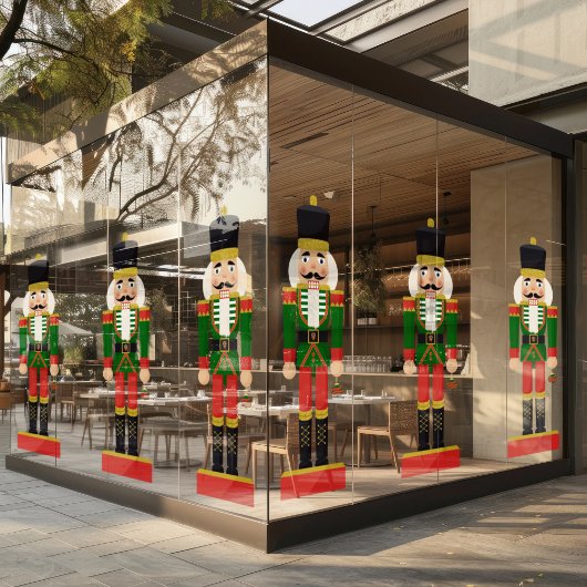 Glam Gold & Green Nutcracker Fensteraufkleber