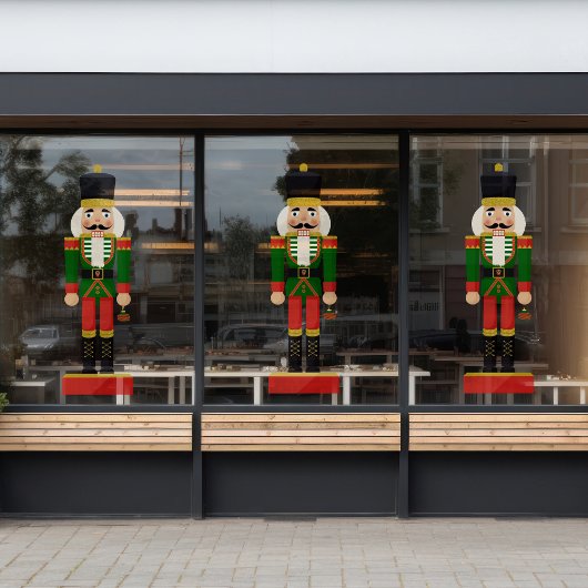 Glam Gold & Green Nutcracker Fensteraufkleber