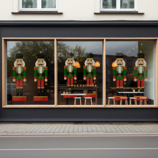 Glam Gold & Green Nutcracker Fensteraufkleber