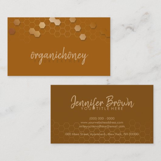 Glam Gold Honeycomb Apiary Visitenkarte (Vorne/Hinten)