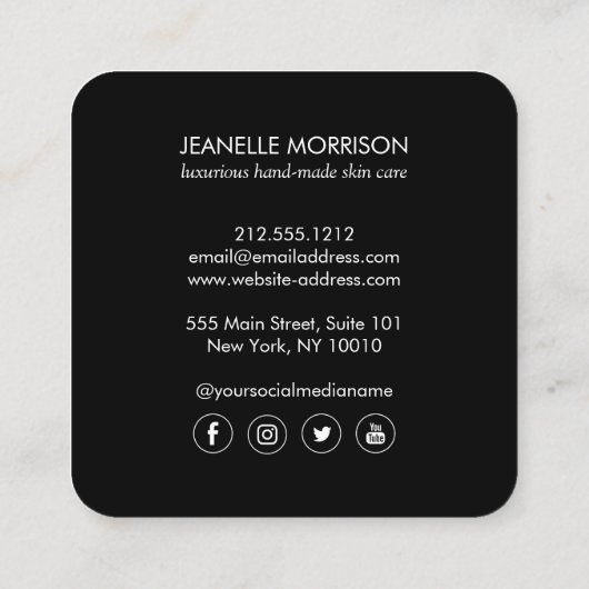 Glam Gold Honeycomb Muster Quadratische Visitenkarte (Rückseite)