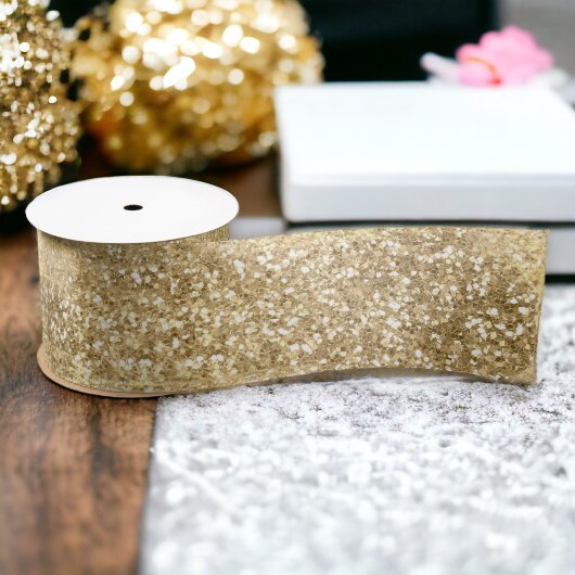 Glam Gold Imitate Glitzer Look Satin Satinband