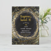 Glam Gold Iridescent Modernes Abstrakt Glam Sweet  Einladung (Stehend Vorderseite)