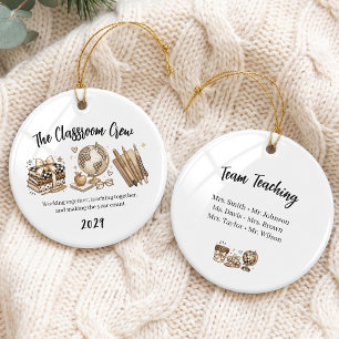 Glam Gold Klassen-Team-Gruppen-Ornament Keramik Ornament