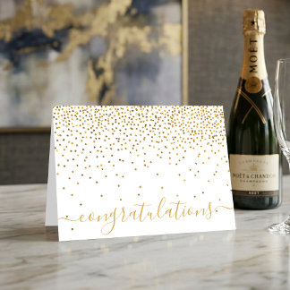 Glam Gold Konfetti Schrift Glückwünsche Karte