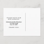 Glam Gold Laurel Wreath zum Schwarzen Adresswechse Ankündigungspostkarte (Rückseite)