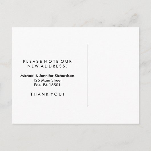 Glam Gold Laurel Wreath zum Schwarzen Adresswechse Ankündigungspostkarte (Rückseite)