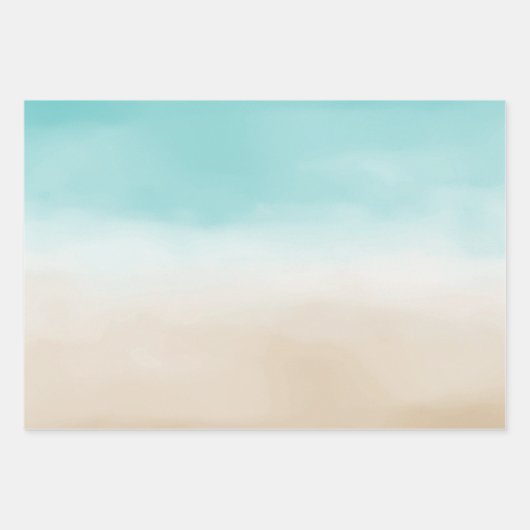 Glam Gold Leopard Print Aqua Ombre Aqua Geschenkpapier Set (Vorderseite 2)