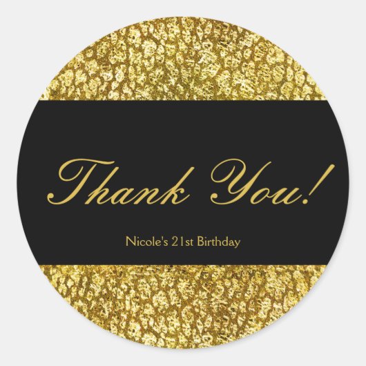 Glam Gold Leopard Print Chic Gastgeschenk Stickers (Vorderseite)
