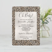 Glam Gold Leopard Print Einladung (Stehend Vorderseite)