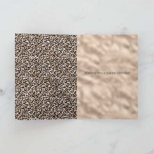 Glam Gold Leopard Print Glitz Karte (Innenseite)