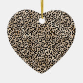 Glam Gold Leopard Print Keramik Ornament (Vorne)