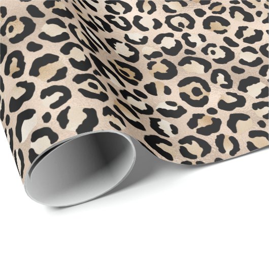 Glam Gold Leopard Print Ombre Geschenkpapier (Rolleneckpunkt)