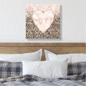 Glam Gold Leopard Print Pink Glitzer Liebe Herz Leinwanddruck (Insitu (Schlafzimmer))