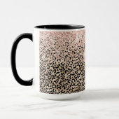 Glam Gold Leopard Print Pink Glitzer Liebe Herzlic Tasse (Links)