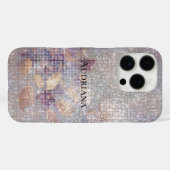 Glam Gold Lila Floral Sparkle Case-Mate iPhone Hülle (Rückseite (Horizontal))