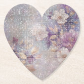 Glam Gold Lila Floral Sparkle Geburtstag Untersetzer (Vorderseite)