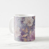 Glam Gold Lila Floral Sparkle Kaffeetasse (Vorderseite Links)
