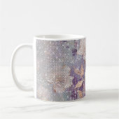 Glam Gold Lila Floral Sparkle Kaffeetasse (Links)