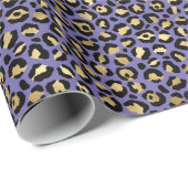 Glam Gold Lila Leopard Print Geschenkpapier (Rolleneckpunkt)