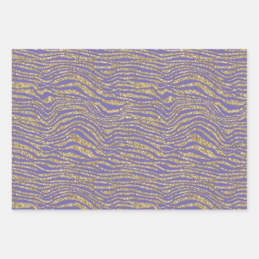Glam Gold Lila Leopard Print Geschenkpapier Set (Vorderseite 3)