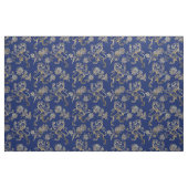 Glam Gold Lions Blume Navy Blue Graphic Stoff (Fat Quarter (45,7 x 55,9 cm))