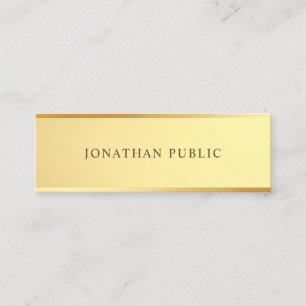 Glam Gold Look Template Elegant Modern einfach Mini Visitenkarte