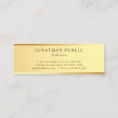 Glam Gold Look Template Elegant Modern einfach Mini Visitenkarte (Rückseite)