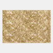 Glam Gold Luxe Glitzy Sparkle Glitzer Geschenkpapier Set (Vorderseite 2)