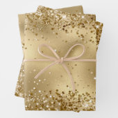 Glam Gold Luxe Glitzy Sparkle Glitzer Geschenkpapier Set (Beispiel)
