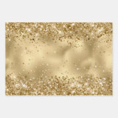 Glam Gold Luxe Glitzy Sparkle Glitzer Geschenkpapier Set (Vorderseite)