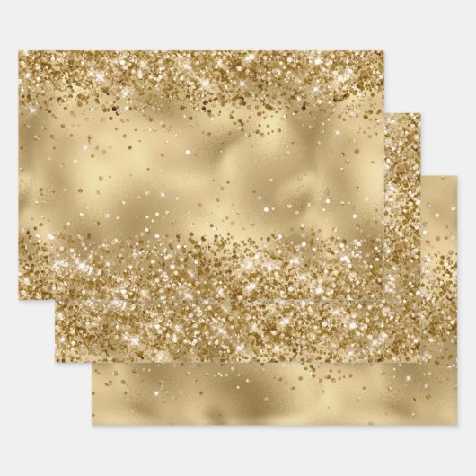 Glam Gold Luxe Glitzy Sparkle Glitzer     Geschenkpapier Set (Set)