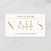 Glam Gold Luxury Modern Manicure Nail Artist Salon Visitenkarte (Vorderseite)
