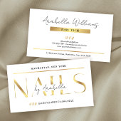 Glam Gold Luxury Modern Manicure Nail Artist Salon Visitenkarte