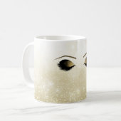 Glam Gold Makeup Eyes & Lashes Personalisiert Kaffeetasse (Vorderseite Links)