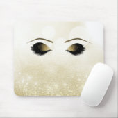 Glam Gold Makeup Eyes & Lashes Personalisiert Mousepad (Mit Mouse)