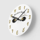 Glam Gold Makeup Eyes & Lashes Personalisiert Runde Wanduhr (Winkel)