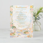 Glam Gold Mediterranean Bridal Brunch Vintage Einladung (Stehend Vorderseite)