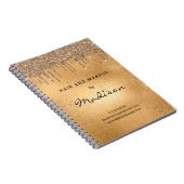 Glam Gold Metal Glitter Drip Hair And Makeup Noteb Notizblock (Rechte Seite)