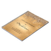 Glam Gold Metal Glitter Drip Hair And Makeup Noteb Notizblock (Linke Seite)