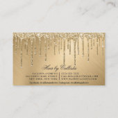 Glam Gold Metallic Glitzer Tropfen Haarschere Visitenkarte (Rückseite)