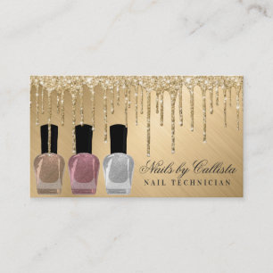 Glam Gold Metallic Glitzer Tropfen Nail Polnisch Visitenkarte