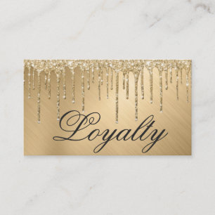 Glam Gold Metallic Glitzer Tropfens Loyalität Treuekarte