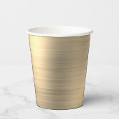 Glam Gold Metallic Stilvolle Monogram Paper Cups Pappbecher (Rückseite)
