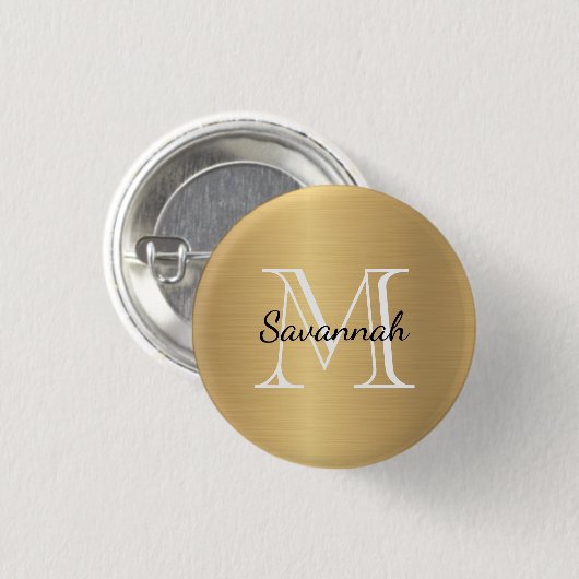 Glam Gold Monogram Imitate Metal Button (Vorne & Hinten)