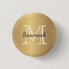 Glam Gold Monogram Imitate Metal Button