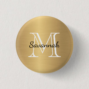 Glam Gold Monogram Imitate Metal Button