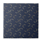 Glam Gold Moons Navy Blue Fliese (Vorderseite)