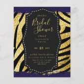 Glam Gold Navy Brautparty Einladung Tier (Vorderseite)